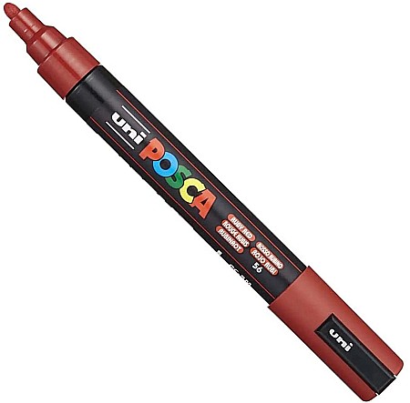 Markere universale Posca Uni - MARKER UNI POSCA UNIVERSAL 5M 1.8-2.5 MM M1406 ROSU RUBIN