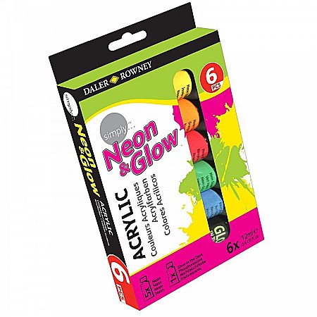 Culori Acrilice - FIL CULORI ACRIL DALER ROWNEY NEON & GLOW 12ML 6/SET 126500306