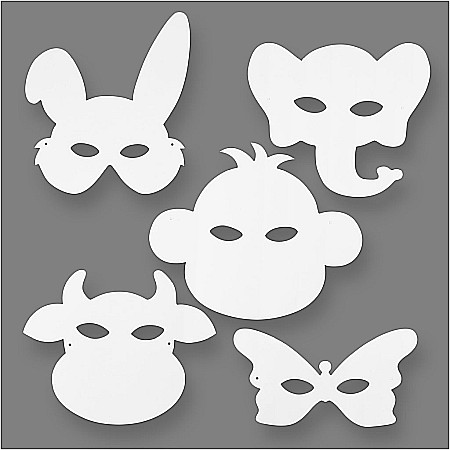 Machiaj, Tatuaje, Masti bal - CC MASCA COPII Animal Masks, 13-24 cm, W: 20-28 cm, White, 16/SET 95201