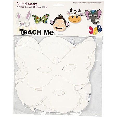 CC MASCA COPII Animal Masks, 13-24 cm, W: 20-28 cm, White, 16/SET 95201 [1]