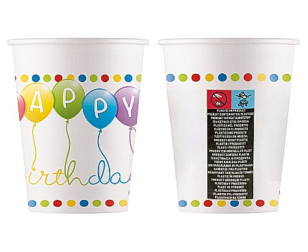 GOD PAHARE CARTON WM Happy Birthady Streamers , 200ml 8/set 93461 [1]