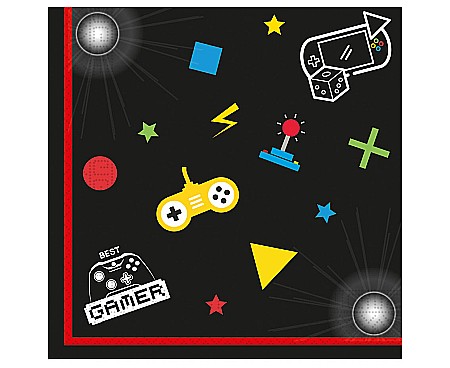 Farfurii/ Pahare/ Servetele/ Paie/ Tacamuri - GOD SERVETELE 33*33CM 20/SET GAMING PARTY 93772