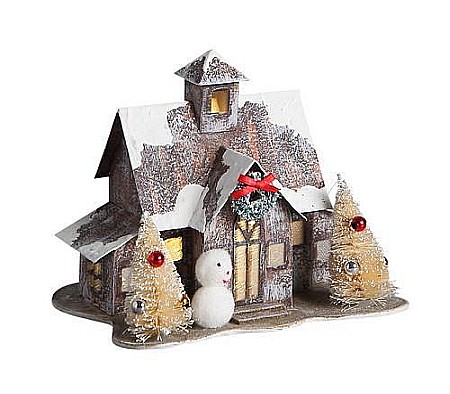 HOBBY - DIA CASUTA HARTIE DECOR CRACIUN 17*12*12.5CM CU LED 658721