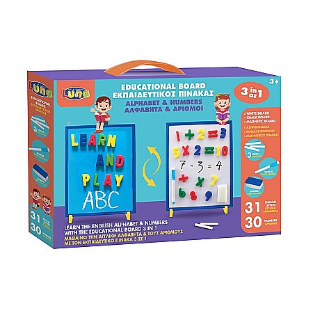 Jucarii Educative - DIA TABLA MAGNETICA EDUCATIVA LITERE SI CIFRE 66 PIESE LUNA 621740
