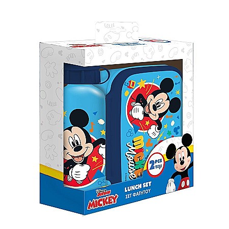Sticle/ Cutii/ Pusculite/ Suporturi - DIA SET SCOALA CUTIE SANDWICH + STICLA APA ALUMINIU MICKEY 564403