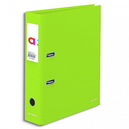 Bibliorafturi - AM BIBLIORAFT A4 AMBAR NEON 7.5CM VERDE DESCHIS 174975