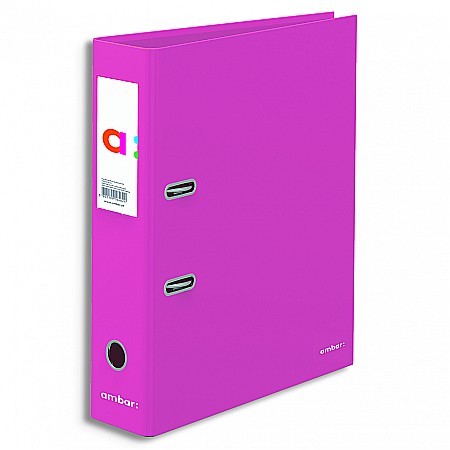 ORGANIZARE SI ARHIVARE - AM BIBLIORAFT A4 AMBAR NEON 7.5CM ROZ 174999