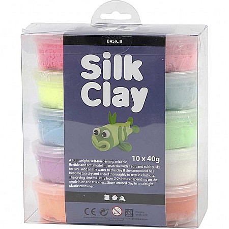 CC PLASTILINA MATASOASA 10/SET X 40 GR SILQ CLAY BASIC 79146 [1]