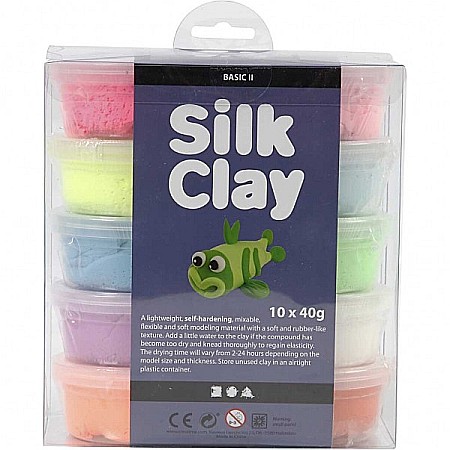 CC PLASTILINA MATASOASA 10/SET X 40 GR SILQ CLAY BASIC 79146 [2]