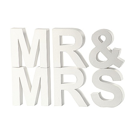 Cifre/ Litere din MDF - CC LITERE MR&MRS 17.5CM 25772 ALBE