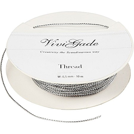 Ambalaje cu Spirit de Sărbătoare - CC SNUR METALIC 0.5MM*10M ARGINTIU 51961