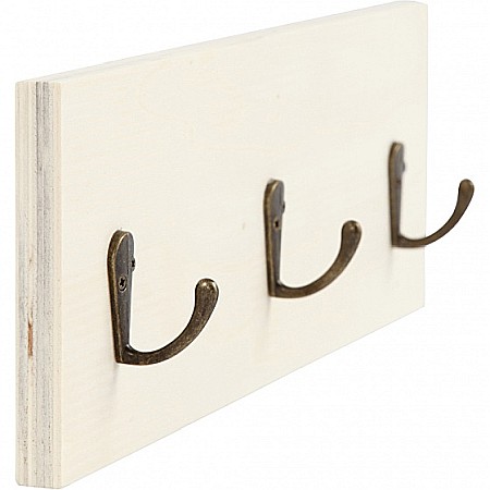 CC CUIER LEMN PENTRU HAINE 10x30 cm, 3 AGATATORI 57953 [3]