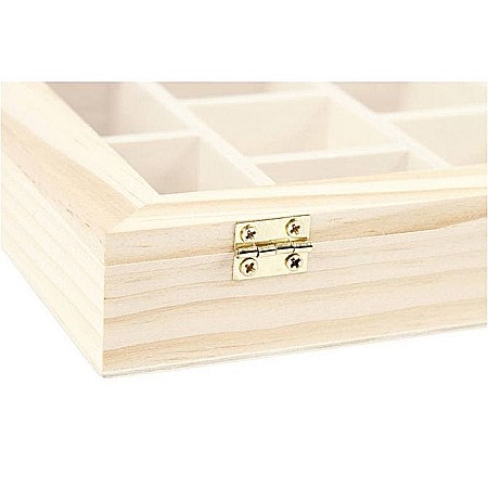 CC CUTIE LEMN 10 COMPARTIMENTE 15.5*20.5*3.5CM CAPAC STICLA 56930 [4]