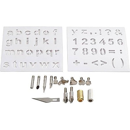 Stampile si Accesorii - CC SET SABLOANE SI VARFURI METALICE PIROGRAVURA 15141
