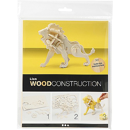 CC FIGURINA LEMN 3D LEU 18,5x7x7,3 CM 580506 [1]