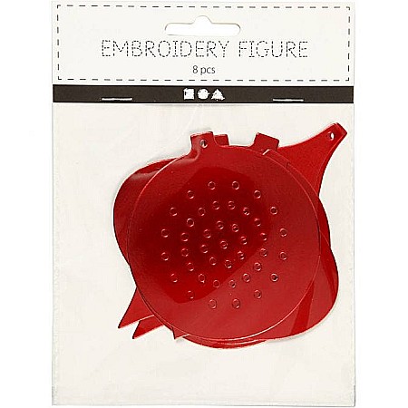 CC ORNAMENTE CRACIUN PT BRODAT, ROSII, 8.5-12 CM, HOLE SIZE 3 MM, 8/SET 219610 [1]