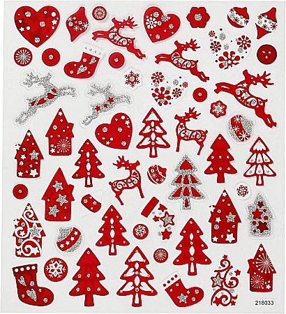 Abtibilduri, Stickere Christmas - CC STICKER DECOR RED-WHITE CHRISTMAS 289591