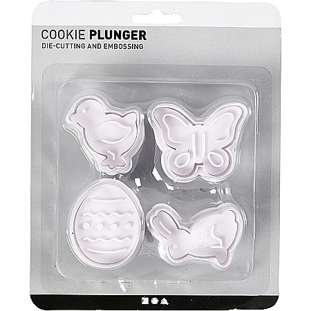 CC FORME PLASTIC CU STAMPILA Cookie Cutters With Stamp, 4/SET PASTE 782872 [1]