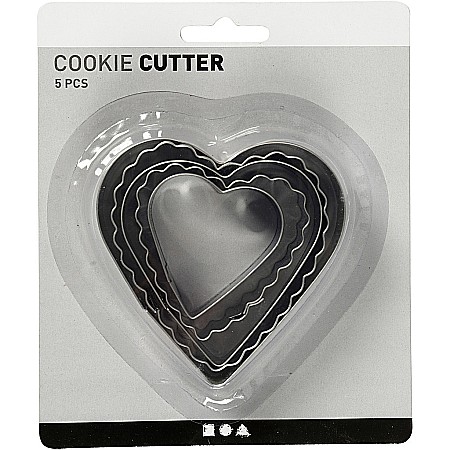 CC FORME METAL Cookie Cutters, Heart, 8 cm, 5 pc, 1 Pack 782883 [1]
