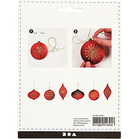 CC ORNAMENTE CRACIUN PT BRODAT, ARGINTII, 8.5- 12 CM, HOLE SIZE 3 MM, 8/SET 219612 [2]