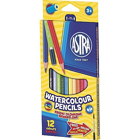 Creioane Colorate Acuarelabile la Set - AS CREIOANE COLORATE 12/SET AQUARELL ASTRA 312110004