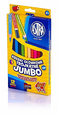 RECHIZITE SCOLARE - AS CREIOANE COLORATE JUMBO ASTRA 12/SET + ASCUTITOARE 312110007