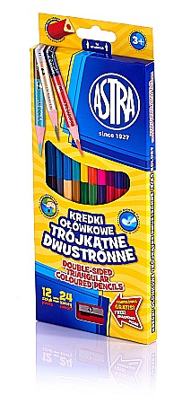 RECHIZITE SCOLARE - AS CREIOANE COLORATE 12/SET 2 CAPETE + ASCUTITOARE ASTRA 312113001