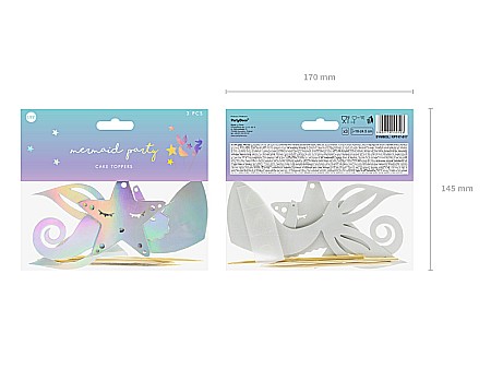 PD DECORATIUNI PENTRU TORT Mermaid, iridescent, 24.5cm 3/set KPT47-017 [7]