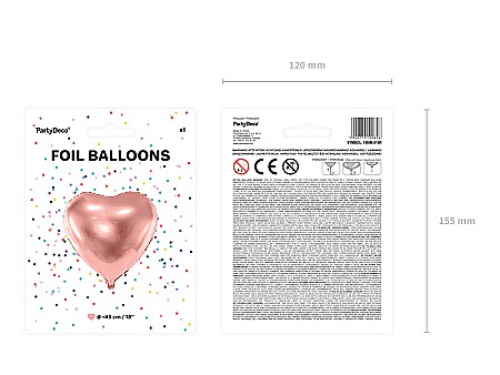 PD BALON FOLIE ALUMINIU Heart, 45cm, rose gold FB9M-019R [7]