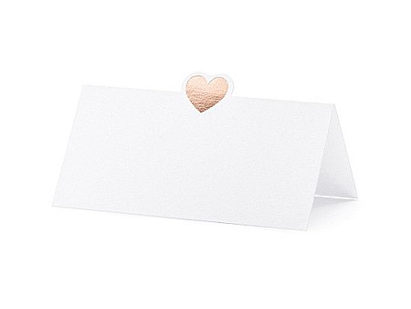 Nunti, botezuri - PD CARTI VIZITA MASA Place Cards Heart, rose gold, 10 x 5 cm 10/SET WS10-019R