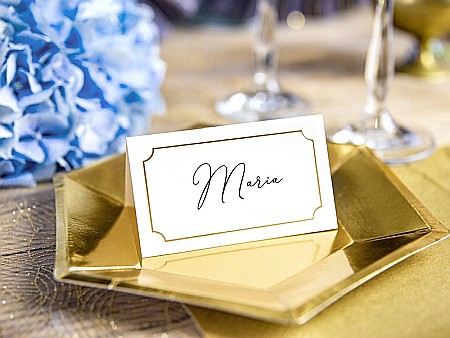 PD CARTI VIZITA MASA Place Cards Frame, gold, 9.5 x 5.5 cm 10/SET WS8-019ME [1]