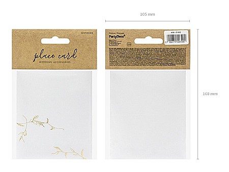 PD CARTI VIZITA MASA Place Cards Branches, gold, 9.5 x 5.5 cm 10/SET WS9-019ME [3]