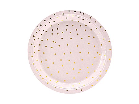 ARTICOLE PARTY - PD FARFURII CARTON Polka Dots, light pink, 18cm 6/set TPP50-081J