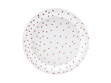 ARTICOLE PARTY - PD FARFURII CARTON Polka Dots, white, 18cm 6/set TPP53-008
