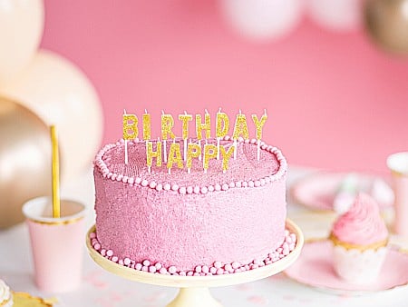 PD LUMANARI TORT Happy Birthday, gold, 2.5cm 13 litere SCS-9-019B [1]