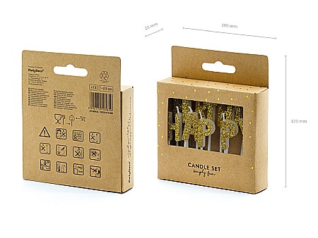 PD LUMANARI TORT Happy Birthday, gold, 2.5cm 13 litere SCS-9-019B [2]