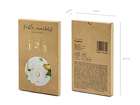 PD NUMERE PENTRU MASA Transparent, gold, 7x12cm 20bucati KPZ4-019ME [3]