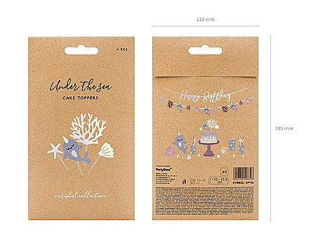 PD DECORATIUNI PENTRU TORT Toppers Narwhal, mix, 10 x 15.5cm 4/SET KPT48 [4]