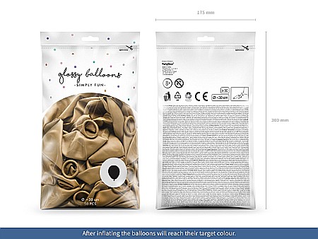 PD BALOANE Glossy Balloons 30cm, gold 50/SET CHB1-019-50 [7]