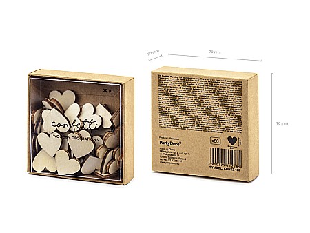 PD CONFETTI LEMN Hearts 2*2cm 50/set KONS2-100 [6]