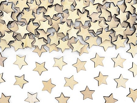 HOBBY - PD CONFETTI LEMN Stars, 2x2cm 50/set KONS3-100