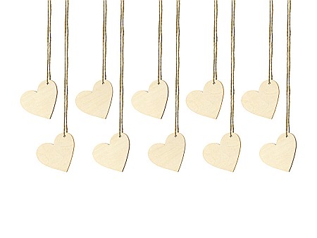 ARTICOLE PARTY - PD ACCESORII DIN LEMN, Wooden place cards Hearts, 6x5cm 10/SET WS1-100