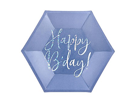 ARTICOLE PARTY - PD FARFURII CARTON Happy B'day!, navy blue, 20cm 6/set TPP63-074