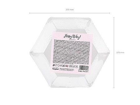 PD FARFURII CARTON Happy B'day!, light powder pink, 20cm 6/set TPP63-081PJ [4]