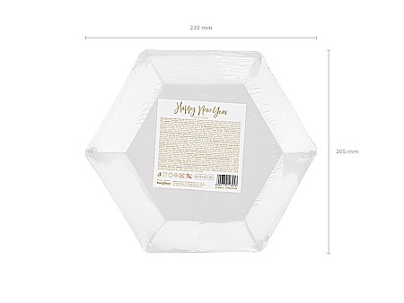 PD FARFURII CARTON Happy New Year, gold, 20cm 6/SET TPP64-019M [3]