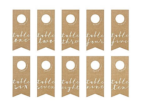 HARTIE PRODUSE DIN HARTIE - PD NUMERE MASA, Table numbers - bottles hangers, 8x18.5cm 10/SET KPZ7-031