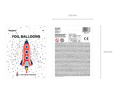 PD BALON FOLIE ALUMINIU Rocket, 44x115cm, mix FB61 [2]