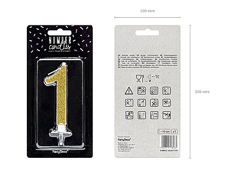 PD LUMANARI TORT Number 1, gold, 10cm SCU4-1-019 [1]