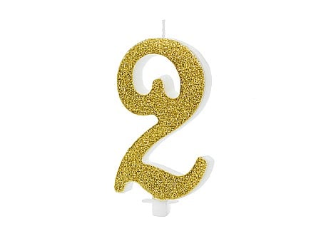 ARTICOLE PARTY - PD LUMANARI TORT Number 2, gold, 10cm SCU4-2-019