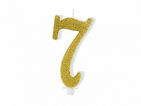 ARTICOLE PARTY - PD LUMANARI TORT Number 7, gold, 10cm SCU4-7-019